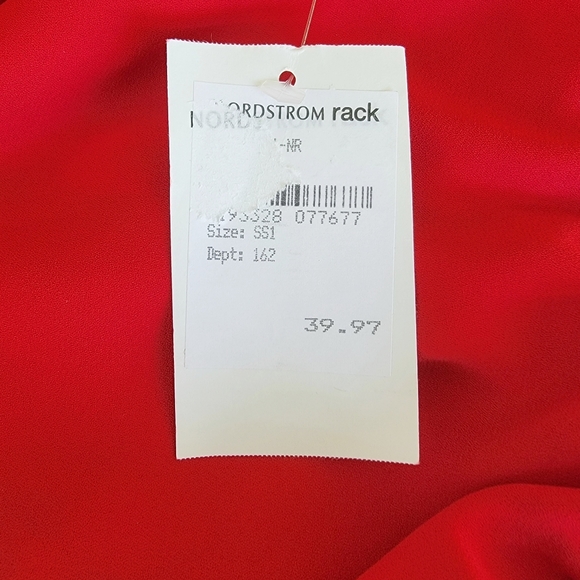 NWT Socialite Ruffle High-Low Wrap-Style Midi Dress | Red | Size Small - Picture 6 of 7